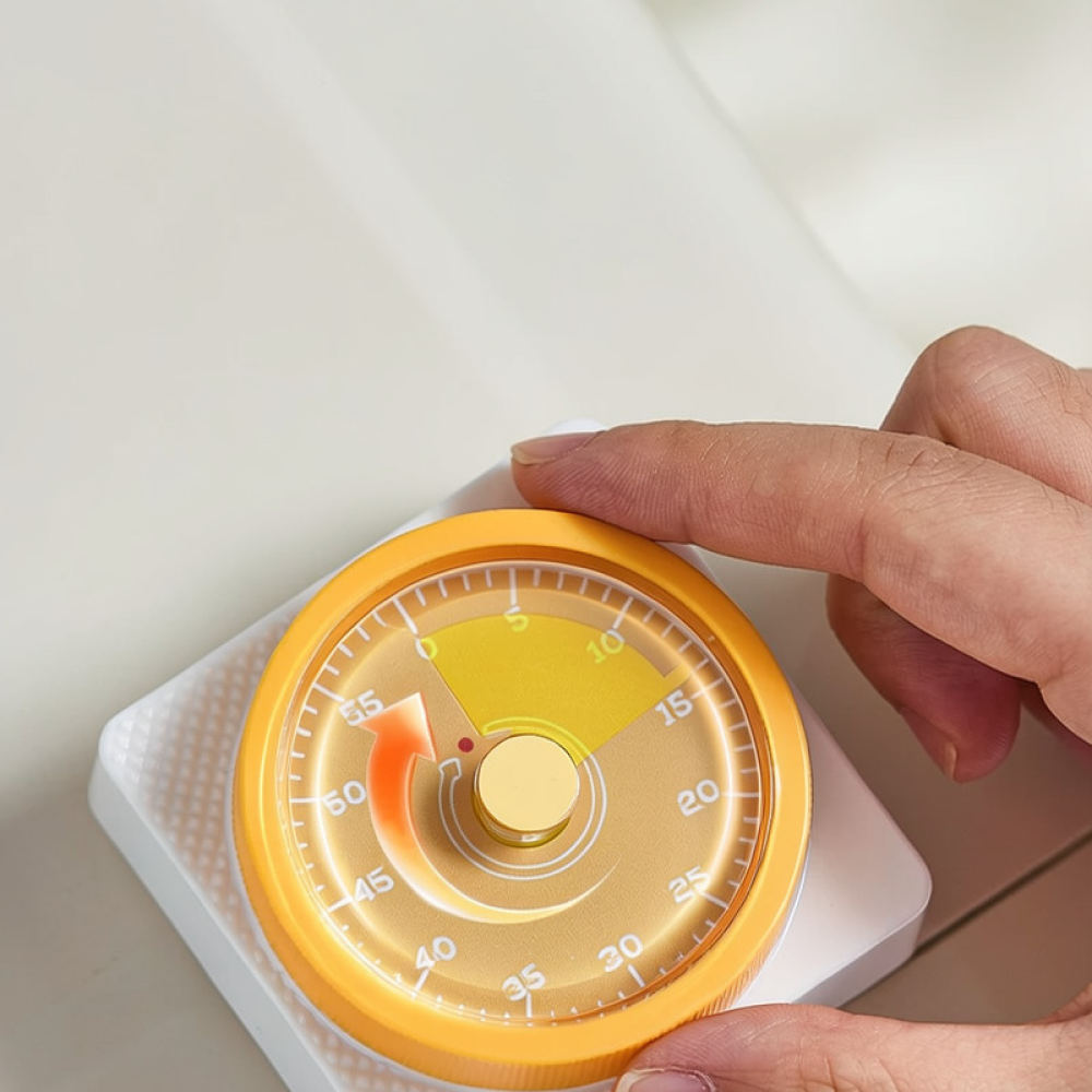 Kitchen Helper Gadgets - 手動式メカニカルキッチンタイマー、磁石付き、プラスチック製、料理や製菓のリマインダー、カウントダウンタイマー、学習管理用ガジェット。